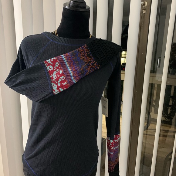 Free People The Mix Cuff Long Sleeve Knit Top - Picture 7 of 9